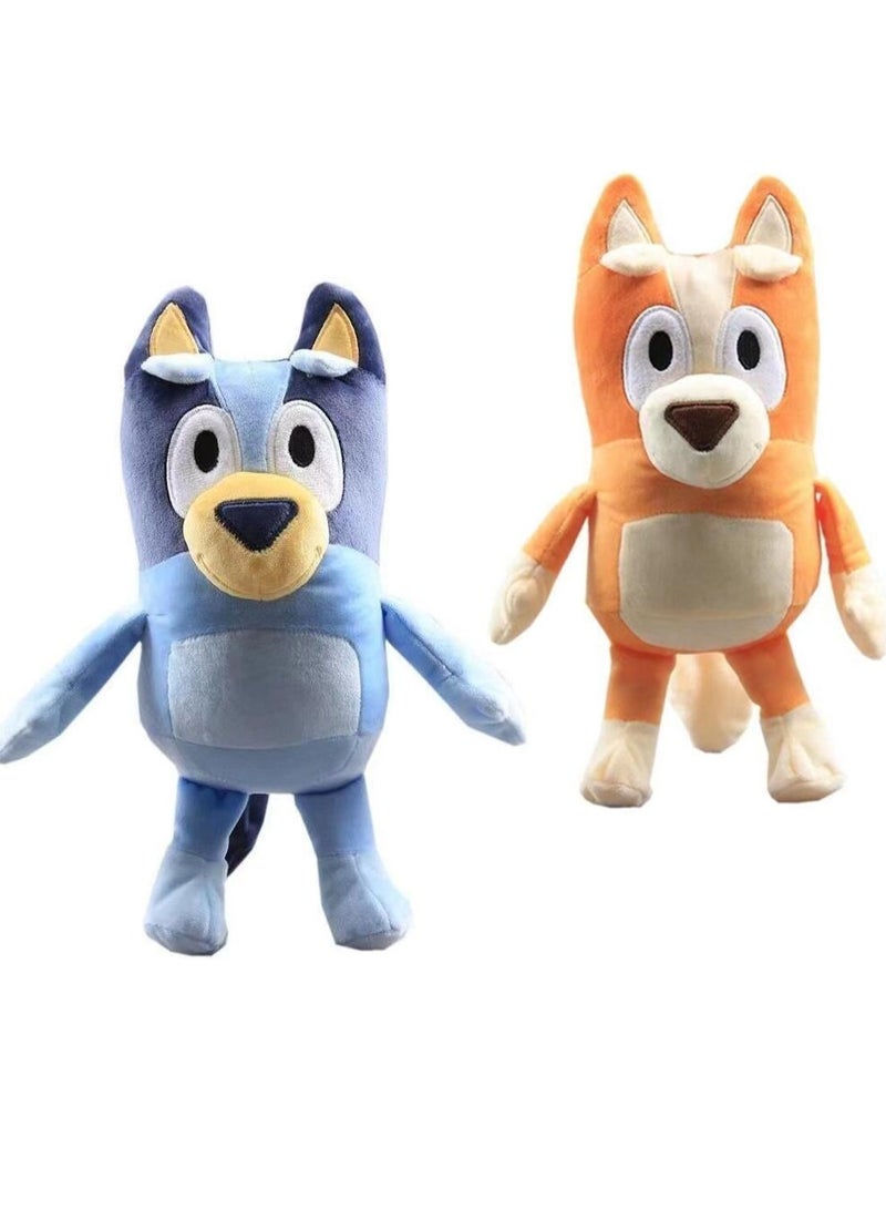 2pc Bluey Family Plush Toys Simulation Pet Dog Patrol Bingo Sister Plush Doll, 28cm - Image 1